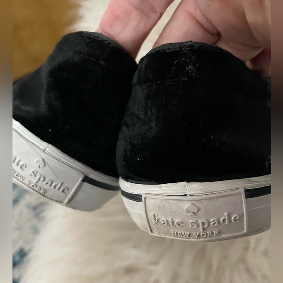 Kate Spade Delise Slip On Sneakers Velvet Leather Bow 7 - Picture 5 of 8
